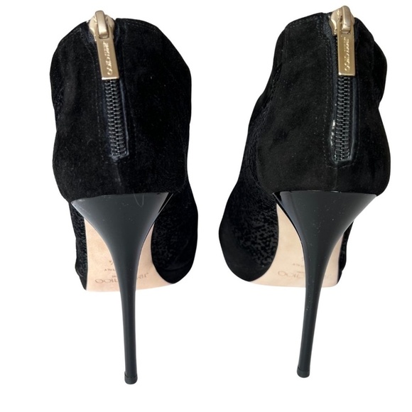 Jimmy Choo Black Suede/Mesh "Vivid" Ankle Booties Size 10.5 (40.5) With Box - Picture 5 of 14